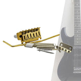 Maxbell Guitar Tremolo Bridge Spare Part Six String with Saddles Block for Repairing gold