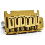 Maxbell Guitar Tremolo Bridge Spare Part Six String with Saddles Block for Repairing gold
