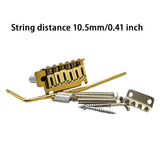 Maxbell Guitar Tremolo Bridge Spare Part Six String with Saddles Block for Repairing gold
