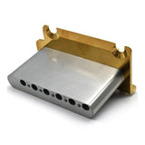 Maxbell Guitar Tremolo Bridge Spare Part Six String with Saddles Block for Repairing gold