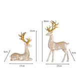 Maxbell 2Pcs Deer Statues Crafts Desktop Ornaments for Anniversaries Halloween Party