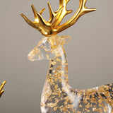 Maxbell 2Pcs Deer Statues Crafts Desktop Ornaments for Anniversaries Halloween Party