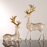 Maxbell 2Pcs Deer Statues Crafts Desktop Ornaments for Anniversaries Halloween Party
