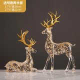 Maxbell 2Pcs Deer Statues Crafts Desktop Ornaments for Anniversaries Halloween Party