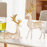 Maxbell 2Pcs Deer Statues Crafts Desktop Ornaments for Anniversaries Halloween Party