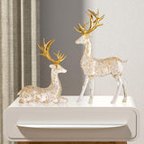 Maxbell 2Pcs Deer Statues Crafts Desktop Ornaments for Anniversaries Halloween Party