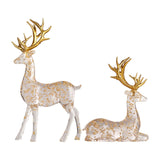 Maxbell 2Pcs Deer Statues Crafts Desktop Ornaments for Anniversaries Halloween Party
