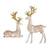 Maxbell 2Pcs Deer Statues Crafts Desktop Ornaments for Anniversaries Halloween Party