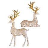 Maxbell 2Pcs Deer Statues Crafts Desktop Ornaments for Anniversaries Halloween Party