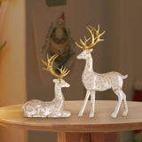 Maxbell 2Pcs Deer Statues Crafts Desktop Ornaments for Anniversaries Halloween Party