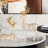Maxbell 2Pcs Deer Statues Crafts Desktop Ornaments for Anniversaries Halloween Party