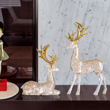 Maxbell 2Pcs Deer Statues Crafts Desktop Ornaments for Anniversaries Halloween Party