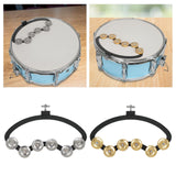 Maxbell Drum Set Tambourine with Mounting Eye Bolt Mountable Tambourine for Drum Set Stainless Steel