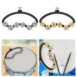 Maxbell Drum Set Tambourine with Mounting Eye Bolt Mountable Tambourine for Drum Set Stainless Steel