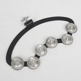 Maxbell Drum Set Tambourine with Mounting Eye Bolt Mountable Tambourine for Drum Set Stainless Steel