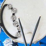 Maxbell Drum Set Tambourine with Mounting Eye Bolt Mountable Tambourine for Drum Set Stainless Steel