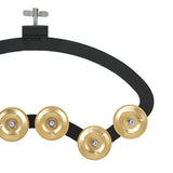 Maxbell Drum Set Tambourine with Mounting Eye Bolt Mountable Tambourine for Drum Set Brass