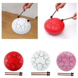 Maxbell Steel Drum Percussion Instrument 6 inch 8notes for Family Adults Yoga White