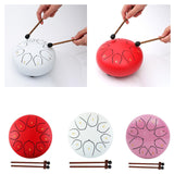 Maxbell Steel Drum Percussion Instrument 6 inch 8notes for Family Adults Yoga White