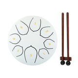 Maxbell Steel Drum Percussion Instrument 6 inch 8notes for Family Adults Yoga White