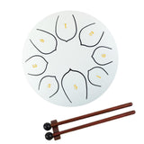 Maxbell Steel Drum Percussion Instrument 6 inch 8notes for Family Adults Yoga White
