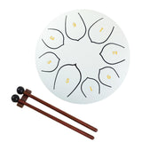 Maxbell Steel Drum Percussion Instrument 6 inch 8notes for Family Adults Yoga White