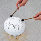 Maxbell Steel Drum Percussion Instrument 6 inch 8notes for Family Adults Yoga White