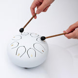 Maxbell Steel Drum Percussion Instrument 6 inch 8notes for Family Adults Yoga White