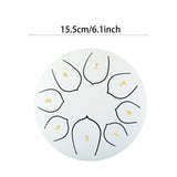 Maxbell Steel Drum Percussion Instrument 6 inch 8notes for Family Adults Yoga White