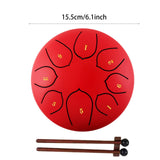 Maxbell Steel Drum Percussion Instrument 6 inch 8notes for Family Adults Yoga Red