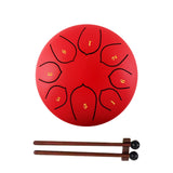 Maxbell Steel Drum Percussion Instrument 6 inch 8notes for Family Adults Yoga Red
