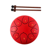 Maxbell Steel Drum Percussion Instrument 6 inch 8notes for Family Adults Yoga Red