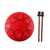 Maxbell Steel Drum Percussion Instrument 6 inch 8notes for Family Adults Yoga Red