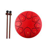 Maxbell Steel Drum Percussion Instrument 6 inch 8notes for Family Adults Yoga Red