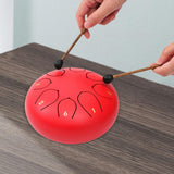 Maxbell Steel Drum Percussion Instrument 6 inch 8notes for Family Adults Yoga Red
