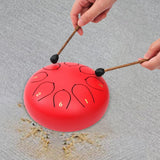 Maxbell Steel Drum Percussion Instrument 6 inch 8notes for Family Adults Yoga Red