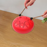 Maxbell Steel Drum Percussion Instrument 6 inch 8notes for Family Adults Yoga Red