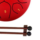 Maxbell Steel Drum Percussion Instrument 6 inch 8notes for Family Adults Yoga Red