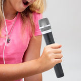 Maxbell Artificial Children Microphone Pretend Play for Weddings Events Thanksgiving Argent mesh head