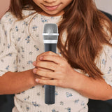 Maxbell Artificial Children Microphone Pretend Play for Weddings Events Thanksgiving Argent mesh head