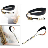 Maxbell Saxophone Neck Strap Professional Soft Saxophone Strap for Soprano Tenor Sax Black