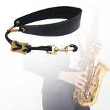 Maxbell Saxophone Neck Strap Professional Soft Saxophone Strap for Soprano Tenor Sax Black