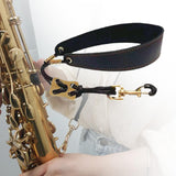 Maxbell Saxophone Neck Strap Professional Soft Saxophone Strap for Soprano Tenor Sax Black