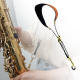Maxbell Saxophone Neck Strap Professional Soft Saxophone Strap for Soprano Tenor Sax Brown