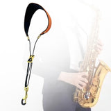 Maxbell Saxophone Neck Strap Professional Soft Saxophone Strap for Soprano Tenor Sax Brown