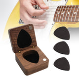 Wooden Guitar Pick Box Guitar Pick Organizer for Music Lovers Boyfriend Gift box black picks