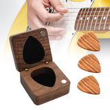 Wooden Guitar Pick Box Guitar Pick Organizer for Music Lovers Boyfriend Gift box yellow picks