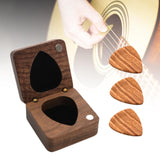 Wooden Guitar Pick Box Guitar Pick Organizer for Music Lovers Boyfriend Gift box yellow picks