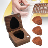 Wooden Guitar Pick Box Guitar Pick Organizer for Music Lovers Boyfriend Gift box brown picks