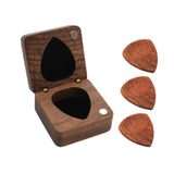 Wooden Guitar Pick Box Guitar Pick Organizer for Music Lovers Boyfriend Gift box brown picks